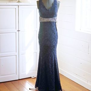My Michelle Sequin Hearts Junior's Long  Dress